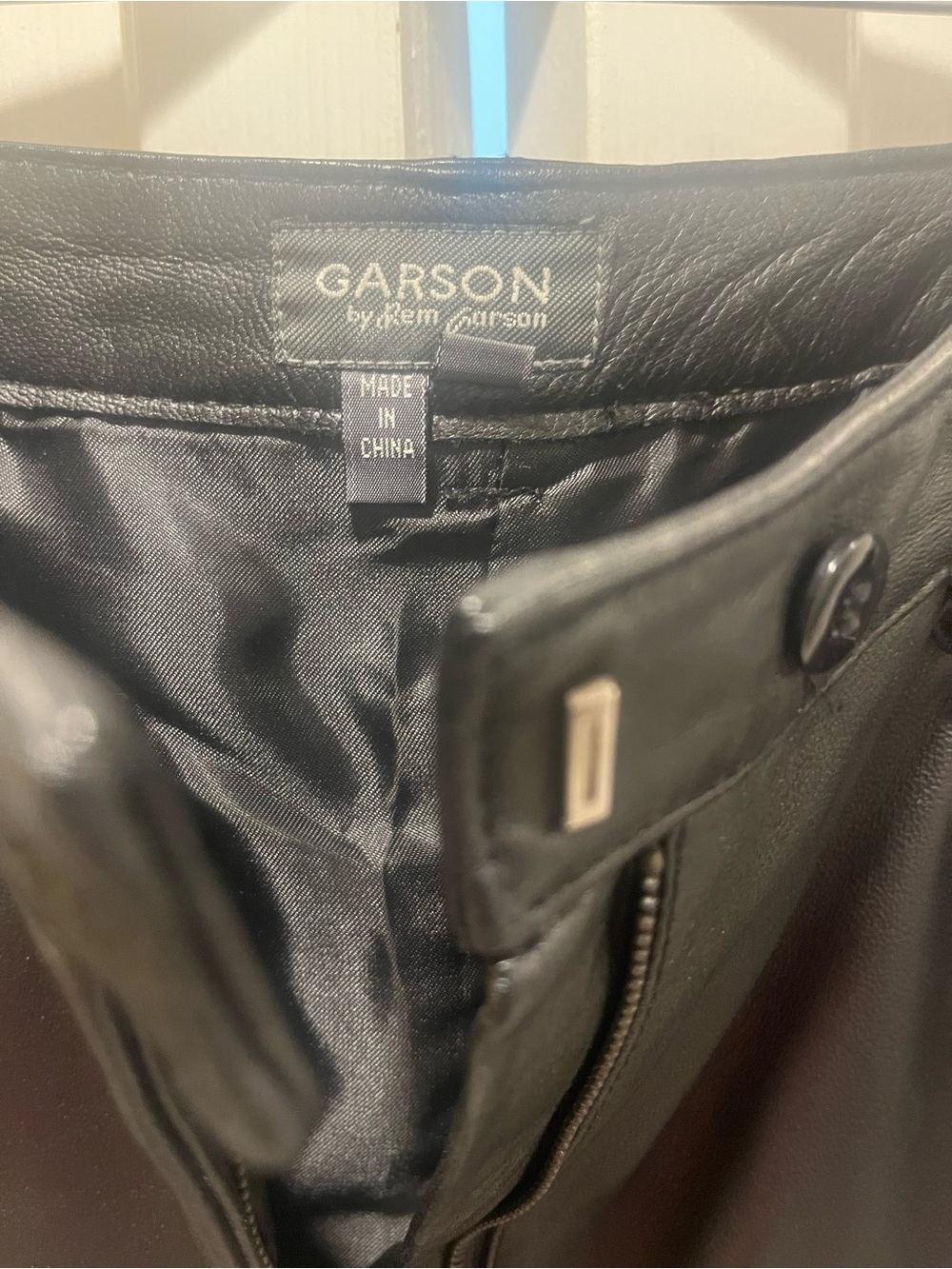 Garson by Rem Garson Black Leather designer pants
